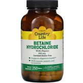 Country Life Betaine Hydrochloride with Pepsin 600 mg