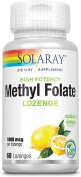 Solaray Products Methyl Folate Sugar Free Lozenge (Метилфолат ) лимон без сахара 1000 мкг
