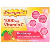 Emergen-C Emergen-C, Витамин С, смесь для газированных напитков со вкусом малины, 1000 мг, 30 пакетиков весом