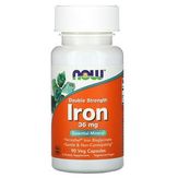 NOW Foods Iron Double Strength 36 mg - Железо