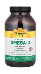 Country Life Omega-3, Омега 3, 1000 мг