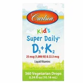 Carlson Labs Super Daily D3+K2 для детей, 25 мкг (1000 МЕ) и 22,5 мкг