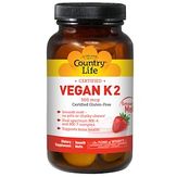 Country Life Vegan K2 - Веганский K2  (со вкусом клубники, 500 мкг, для рассасывания)