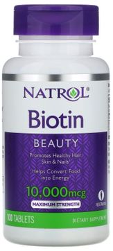 Natrol Biotin Beauty Биотин, максимальная сила действия, 10 000 мкг
