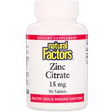 Natural Factors Zinc Citrate 15 mg