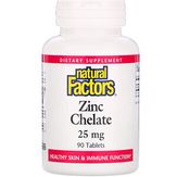 Natural Factors Zinc Chelate 25 mg - Хелатный цинк