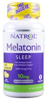 Natrol Melatonin  10 мг - быстро растворяется (цитрус)