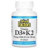 Natural Factors Vitamin D3 & K2 - Витамины D3 и К2